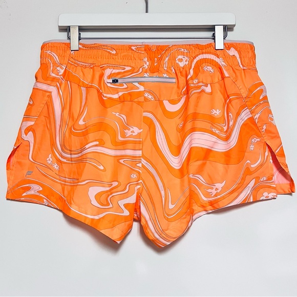 Fabletics Breathe Mid-Rise Run Short Womens Large Lined Orange Pink Athletic Gym - Picture 3 of 12